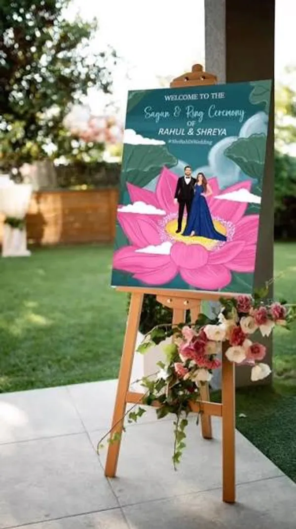 Personalized_Wedding_Welcome_Sign_Board_With_Easel_Stand