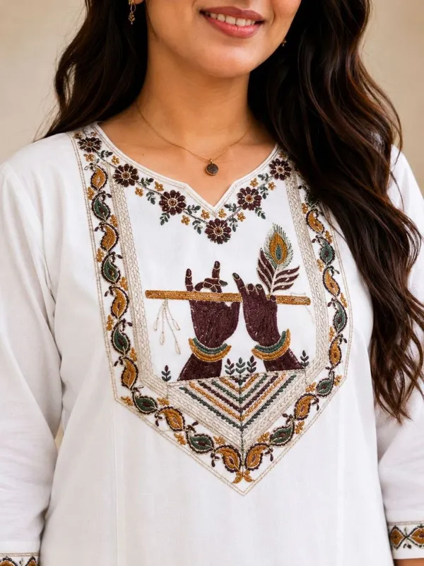 Bansari_Premium_Cotton_Kurta_Set_For_Women_White