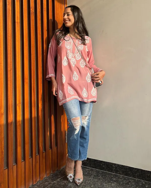 Premium_Chikankari_Short_Kurti_For_Women_Casual_Everyday_Wear_Peach