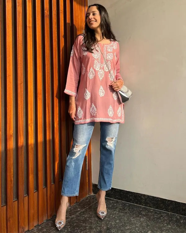 Premium_Chikankari_Short_Kurti_For_Women_Casual_Everyday_Wear_Peach