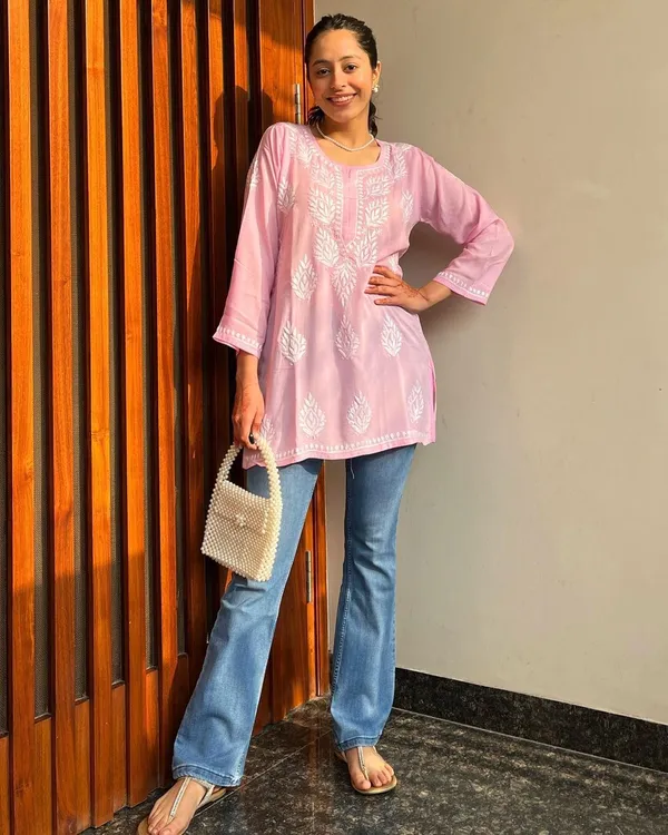 Premium_Chikankari_Short_Kurti_For_Women_Casual_Everyday_Wear_Baby_Pink