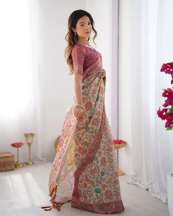 Women_S_Floral_Print_Linen_Cotton_Saree_With_Designer_Border