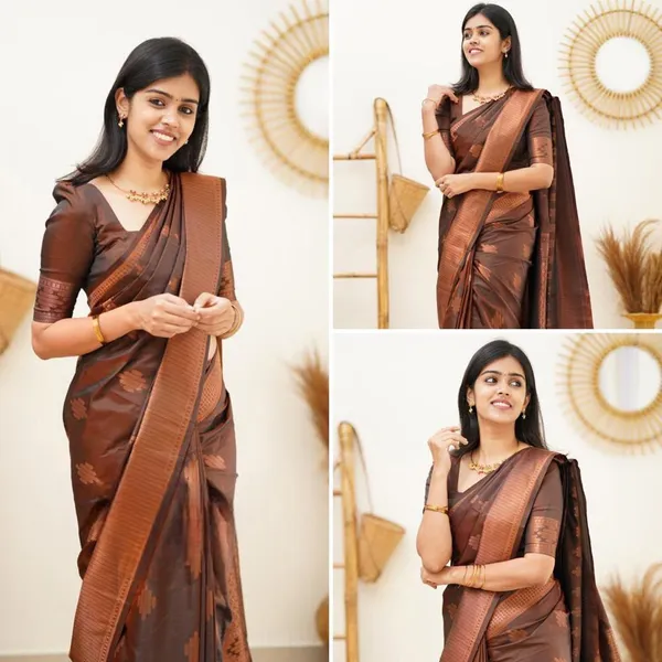 Graceful_Lichi_Silk_Saree_with_Elegant_Jacquard_Work,_Rich_Pallu_&_Designer_Border_Blouse