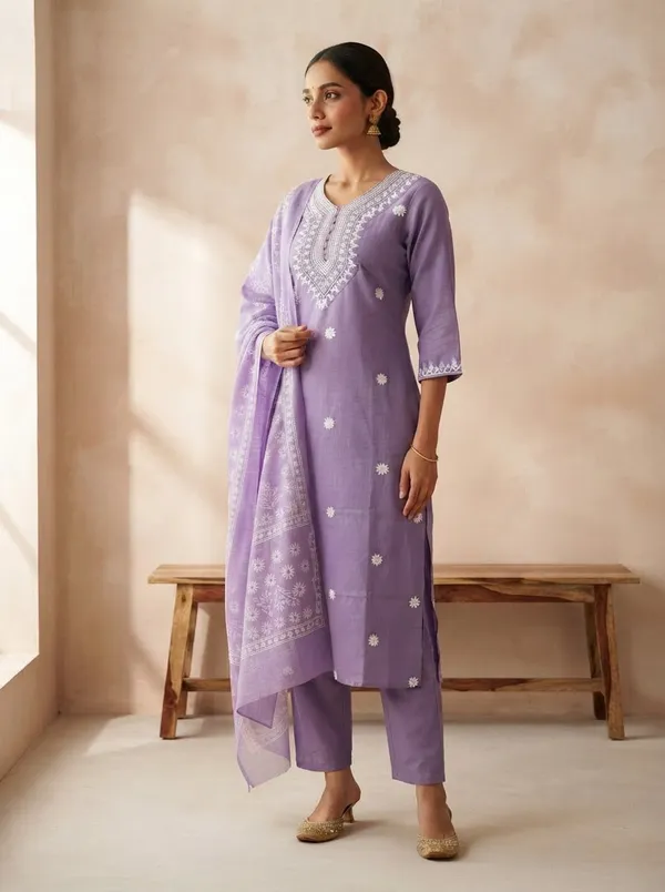 Lavender_Embroidered_Rayon_Slub_Kurta_Set_with_Chanderi_Silk_Dupatta_for_Women