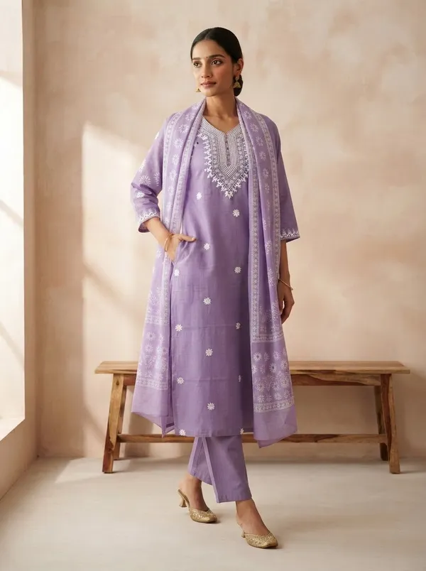 Lavender_Embroidered_Rayon_Slub_Kurta_Set_with_Chanderi_Silk_Dupatta_for_Women