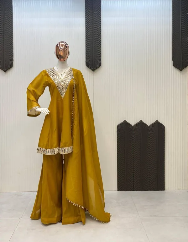 Mustard_Gold_Mirror_Work_Silk_Suit_Set_with_Dupatta