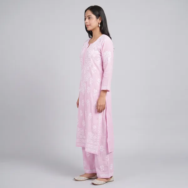 Premium_Lucknowi_Chikankari_Kurta_Pant_Set_For_Women_Baby_Pink