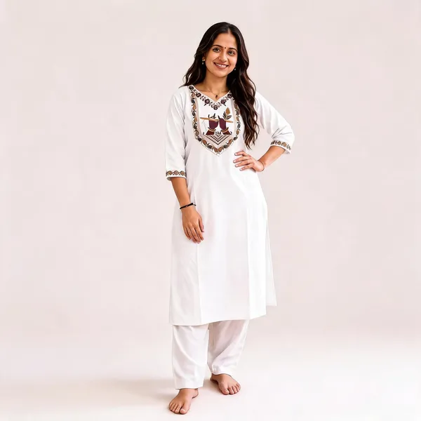 Bansari_Premium_Cotton_Kurta_Set_For_Women_White