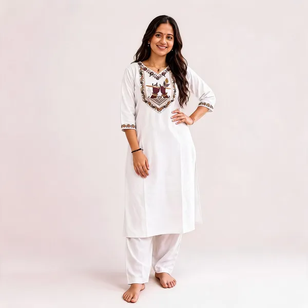 Bansari_Premium_Cotton_Kurta_Set_For_Women_White