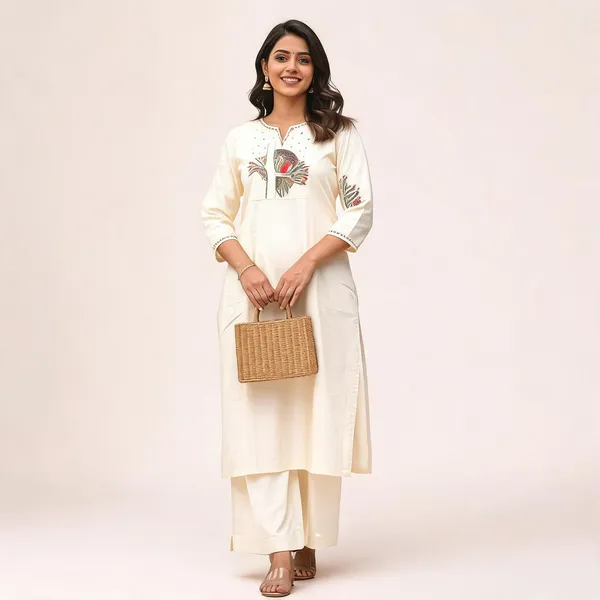 The_Aadya_Ivory_Embroidered_Kurta_Set_Tree_Bird_Motif_Off_White