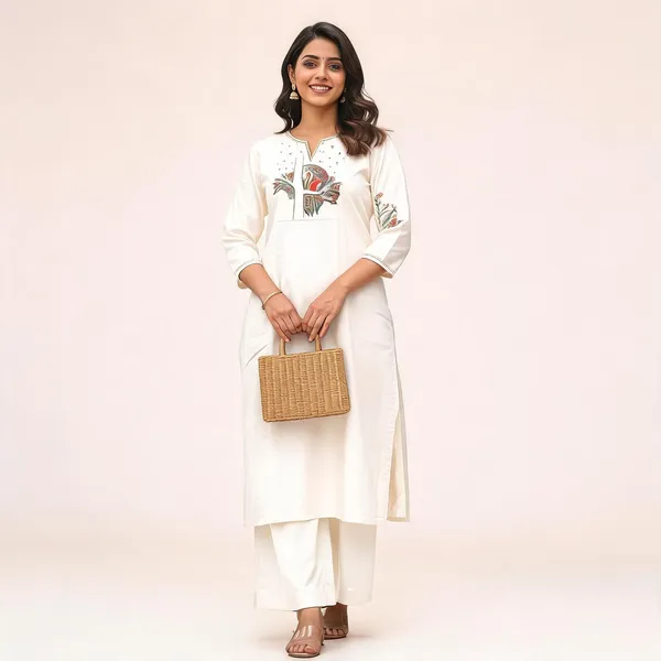 The_Aadya_Ivory_Embroidered_Kurta_Set_Tree_Bird_Motif_Off_White