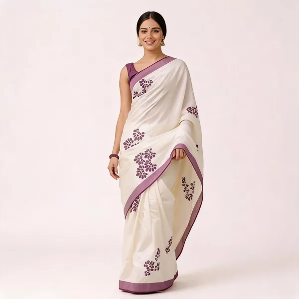 Traditional_Floral_Block_Print_Saree_With_Designer_Border