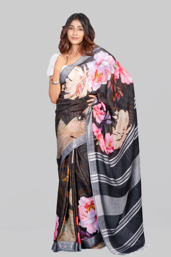 Black_Linen_Saree_For_Women