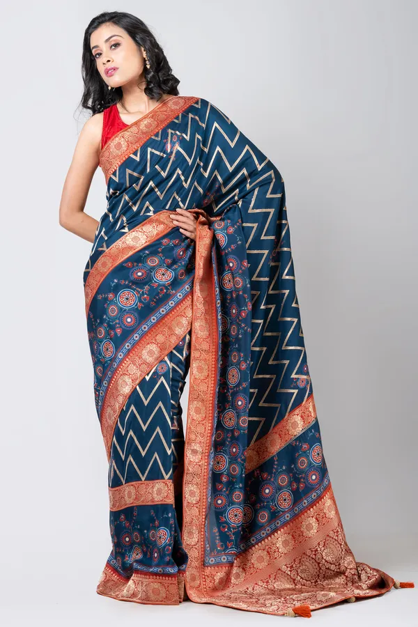 Blue_Khaddi_Silk_Saree_For_Women