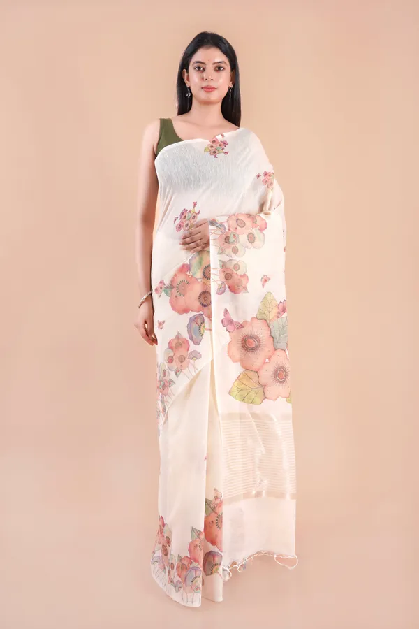Beige_Slub_Linen_Saree_For_Women