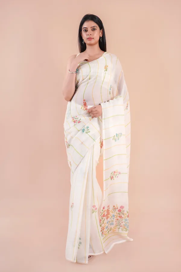 Off_White_Linen_Saree_For_Women