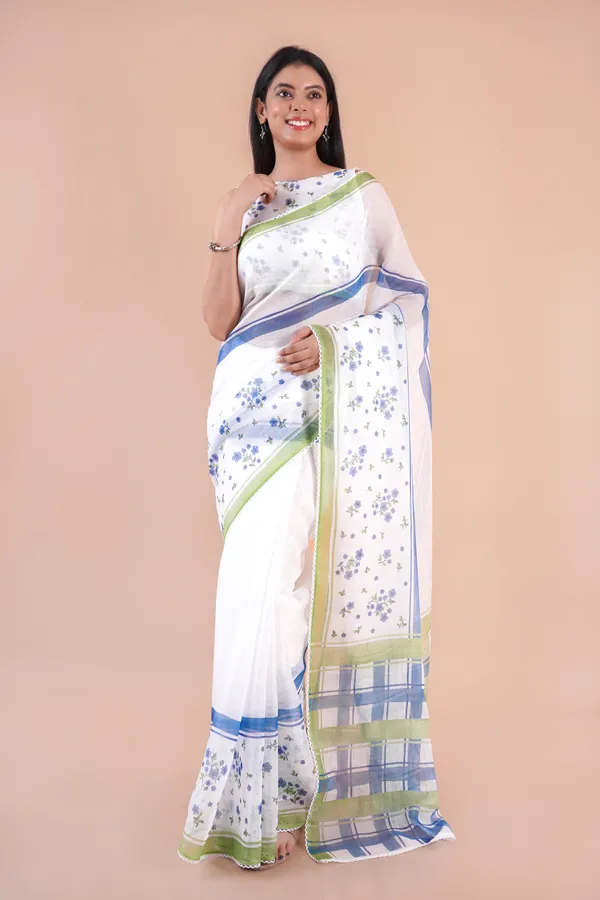 White_Linen_Saree_For_Women