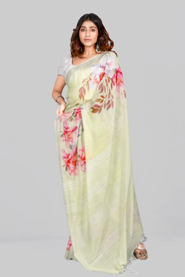 Pastel_Green_Linen_Saree_For_Women
