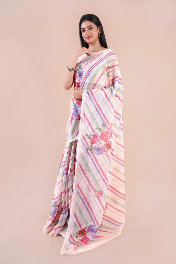 White_Linen_Saree_For_Women