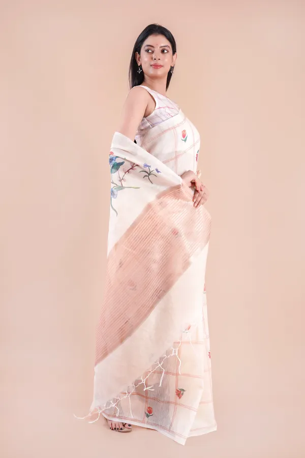 Beige_Slub_Linen_Saree_For_Women