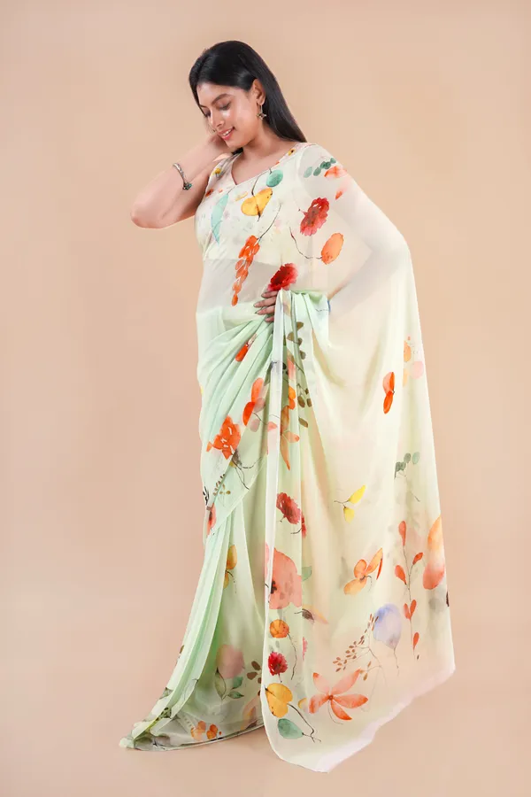 Light_Green_Georgette_Saree_For_Women