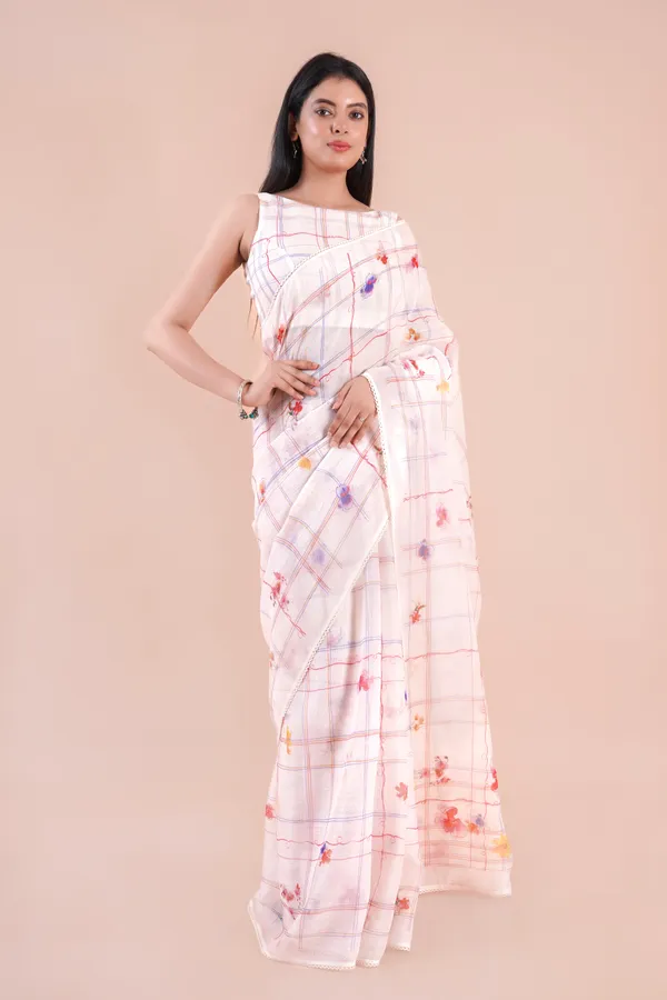 White_Linen_Saree_For_Women