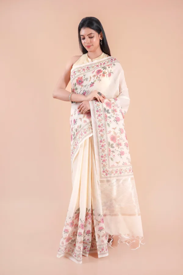 Beige_Slub_Linen_Saree_For_Women