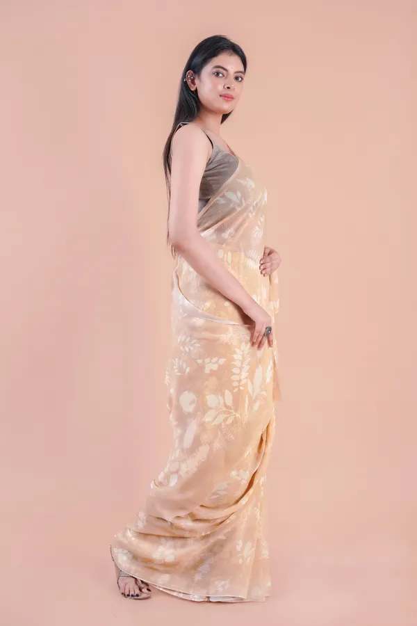 Peach_Georgette_Saree_For_Women
