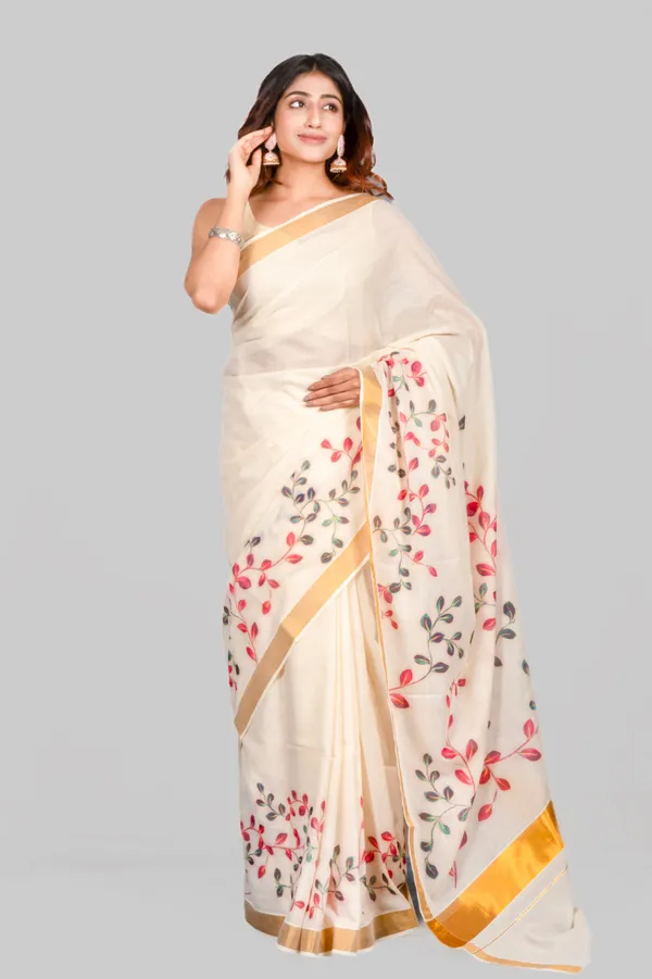 White_Kasavu_Saree_For_Women