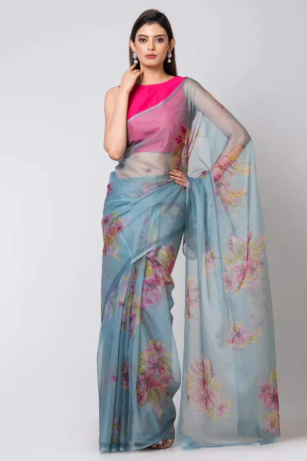 Sea_Green_Organza_Saree_For_Women