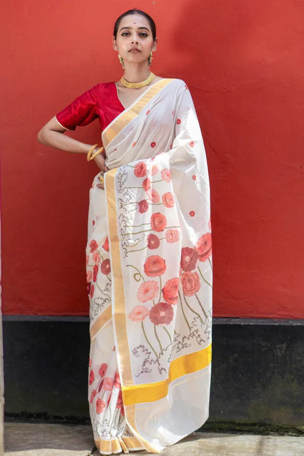 White_Kasavu_Saree_For_Women