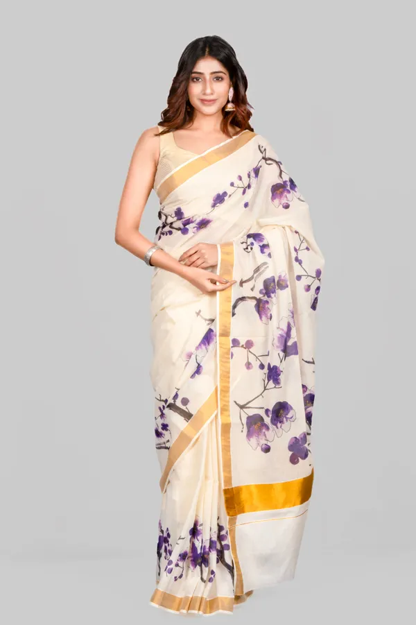 White_Kasavu_Saree_For_Women
