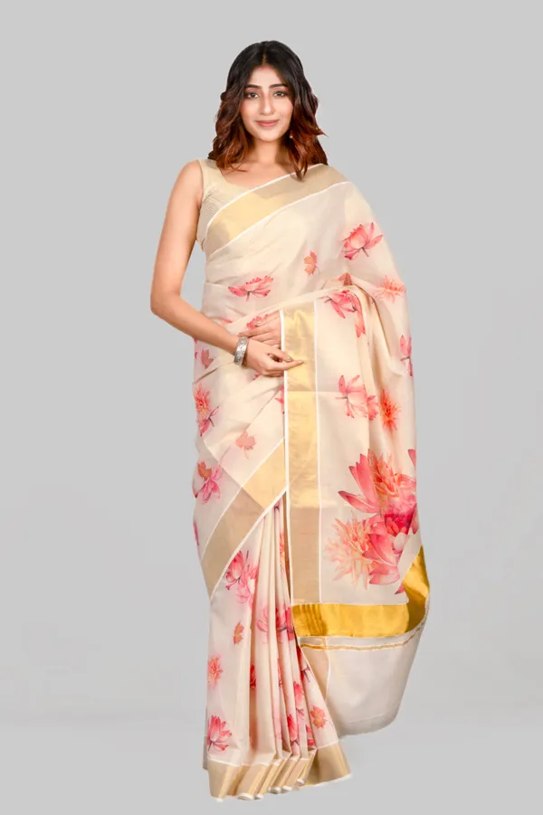 White_Kasavu_Saree_For_Women