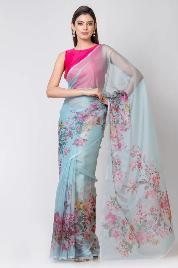 Sea_Green_Organza_Saree_For_Women
