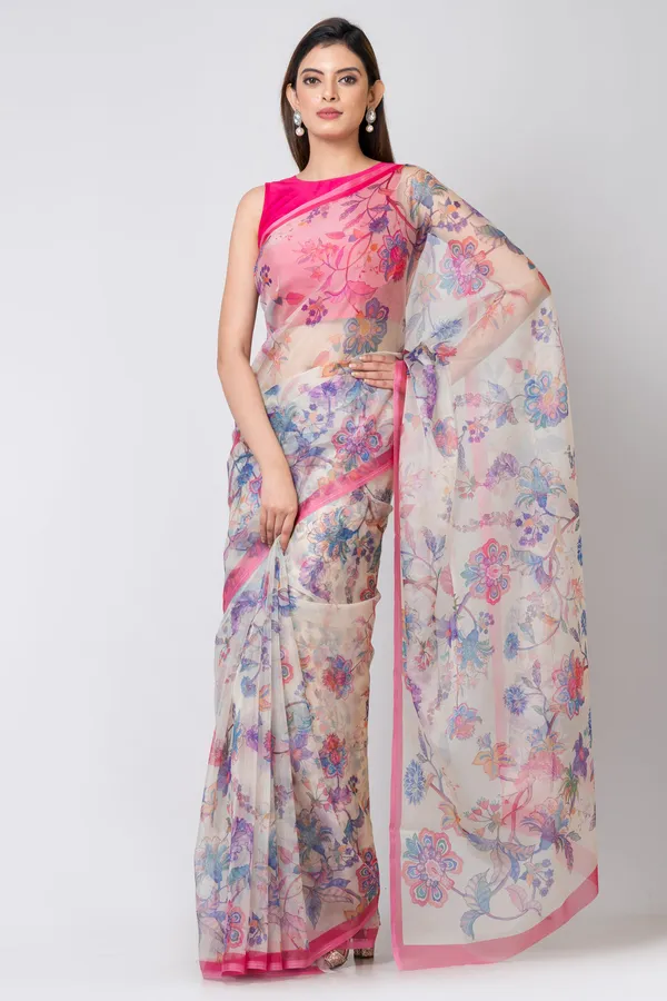 Pastel_Yellow_Organza_Saree_For_Women