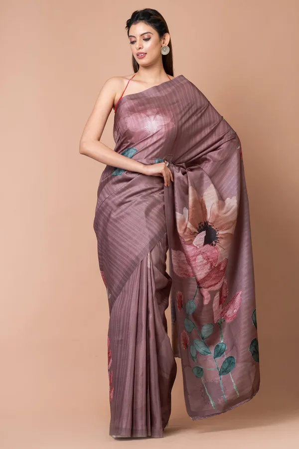 Brown_Semi_Tussar_Saree_For_Women