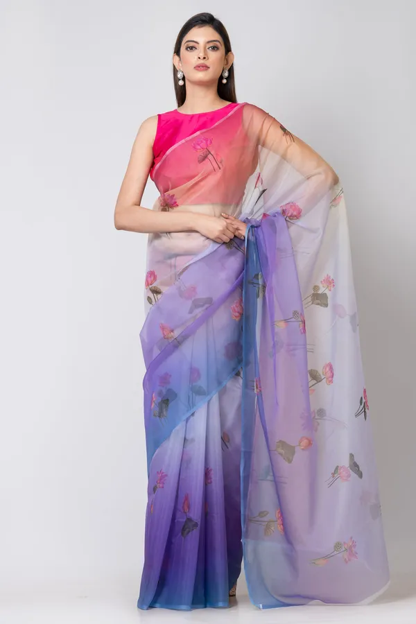 Multicolor_Organza_Saree_For_Women