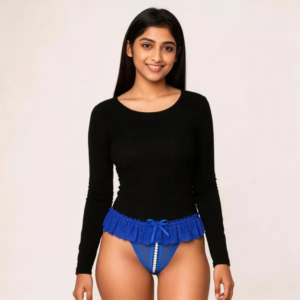 Blue_Polyester_Lace_Thong_For_Women