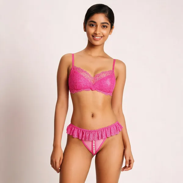 Pink_Polyester_Lace_Mesh_Low-Rise_Thong_For_Women