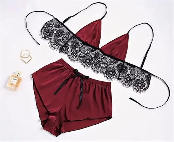 NETTARUFINA_Women_Solid_Maroon_Night_Suit_Set_()
