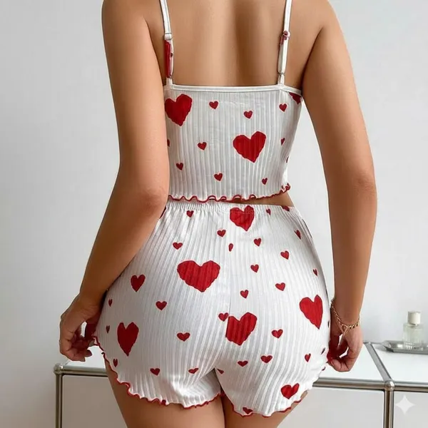NETTARUFINA_Women_Printed_White_Top_&_Shorts_Set_()