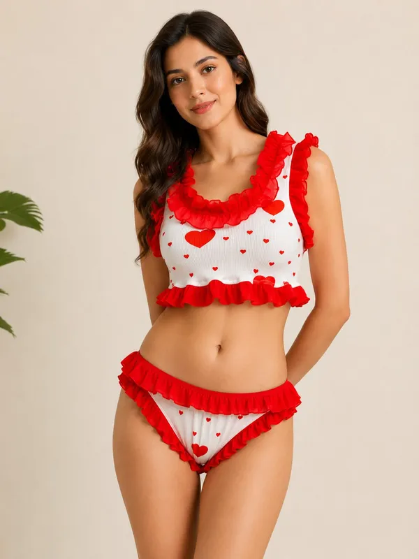 NETTARUFINA_Girls_Printed_Multicolor_Top_&_panty_Set_()