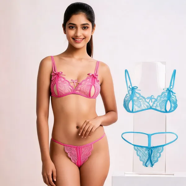 Pink_And_Light_Blue_Polyester_Lace_Lingerie_Set_For_Women