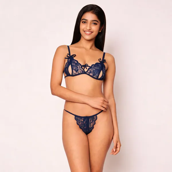 Dark_Blue_Polyester_Lace_Lingerie_Set_For_Women