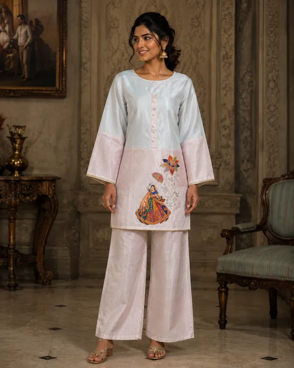 White_Cotton_Printed_Kurta_Pant_Set_For_Women
