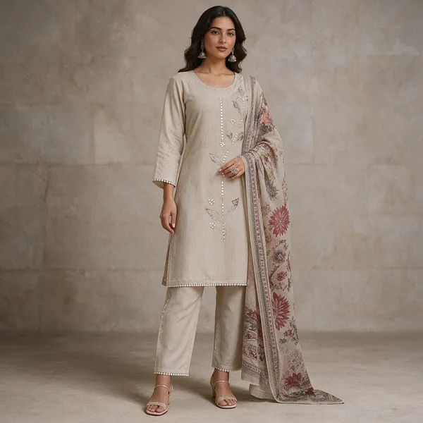 Light_Grey_Jamdani_Jamdani_Suit_Set_For_Women