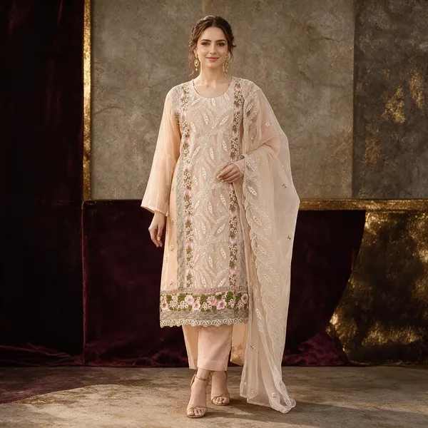 Beige_Cotton_Jamdani_Suit_Set_For_Women