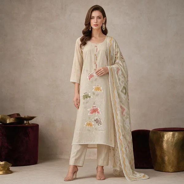 Off_White_Jamdani_Jamdani_Suit_Set_For_Women