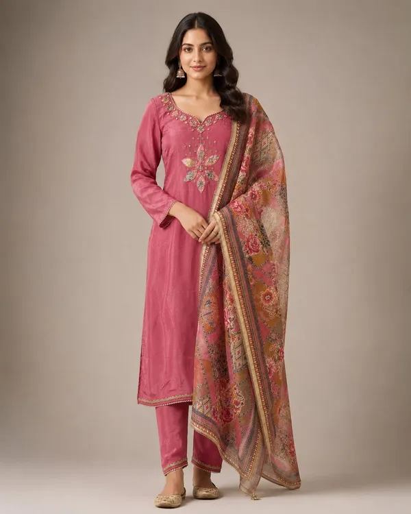 Pink_Crepe_Crepe_Suit_Set_For_Women