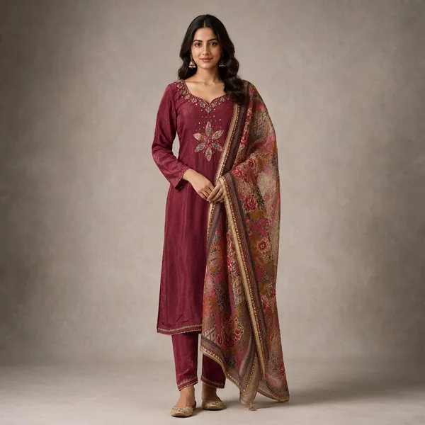 Pink_Crepe_Crepe_Suit_Set_For_Women